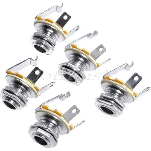 5Pcs Mono 1/4 Jack Socket Plate for Electric Guitar Replacement Top Quality