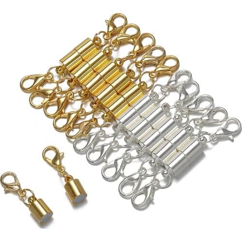 5Pcs Gold Metal Magnetic Clasps With Lobster Clasp For Necklace Bracelet Connectors For Jewelry Making Findings DIY Accessories