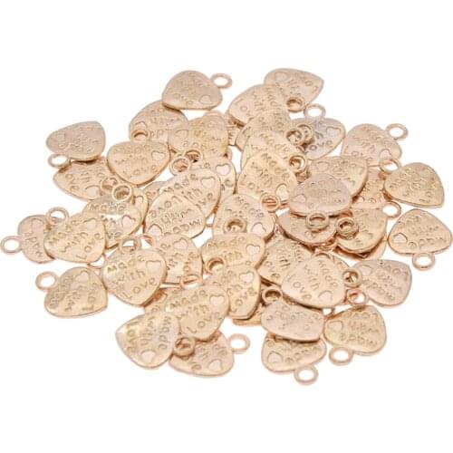 50PCS/lot Heart Shaped Mini Metal Lables Tags For DIY Handmade Sewing Bags Clothing Accessories Supplies