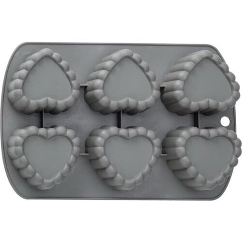 6 Heart-shaped Silicone Cake Molds DIY Love Hand-baked Silicone Molds Creative Baking Accessories Practical Cake Decoration Tool