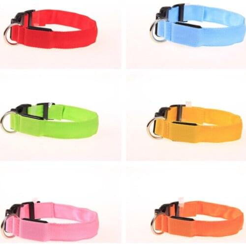 Dog Accessories Nylon Double Flashing Led Pet Dog Luminous Collar Night Safety Flashing Dog Cat Adjustable Collar Pet Supplies