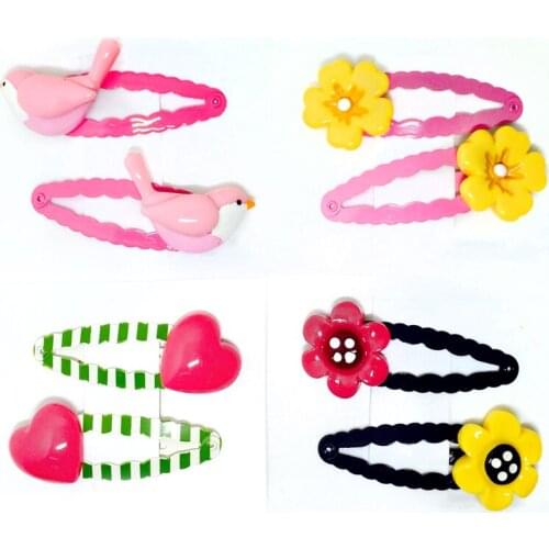 F223 Free shipping Baby jewelry girl hairpin headdress Pink bird Love Flower combination female daughter princess BB hairpin