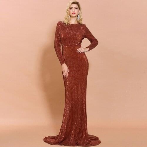 Glittering Sequin Party Dress Female 2021 New Banquet Temperament Sexy Fishtail Slim Long Mopping Dress