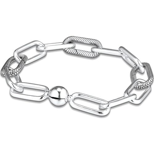 Signature Me Link Bracelets 100% 925 Sterling Silver Jewelry Free Shipping