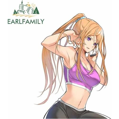 EARLFAMILY 13cm x 10cm for Nakiri Erina Anime Car Sticker Windshield VAN Cartoon Decal Occlusion Scratch Personality Car Styling