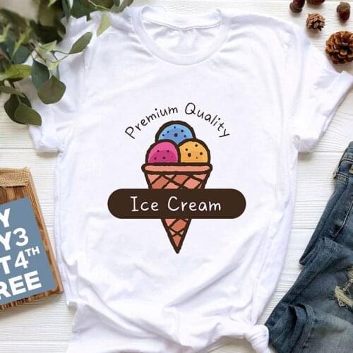 Ice Cream Funny Print Boys Shirt Crew Neck T Shirt For Girls Clothes Kids Dinosaur Toddler Girl Shirts Summer Short Sleeve Tops