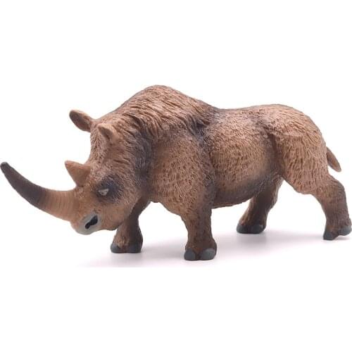 Simulation of ancient solid long-haired rhinoceros animal model hairy rhinoceros static ornaments