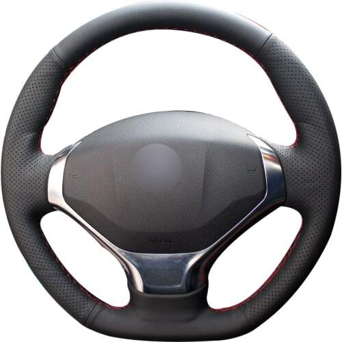Black Synthetic Leather Car Steering Wheel Cover for Peugeot 3008 2013-2015