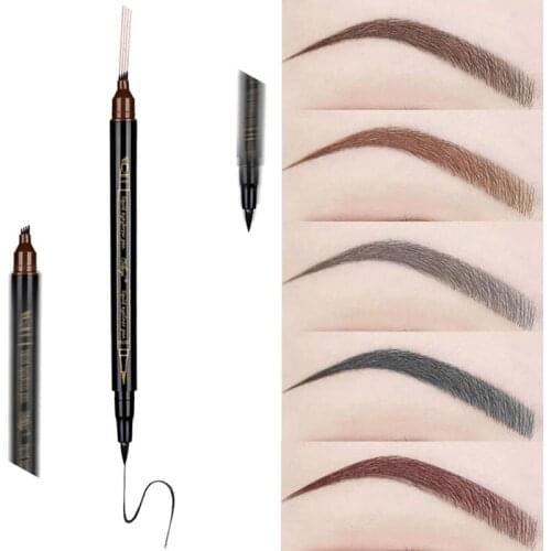 Brand New Eyebrow Pen Four-claw Eye Brow Tint Makeup Four Colors Eyebrow Pencil Brown Black Grey Brush Cosmetics