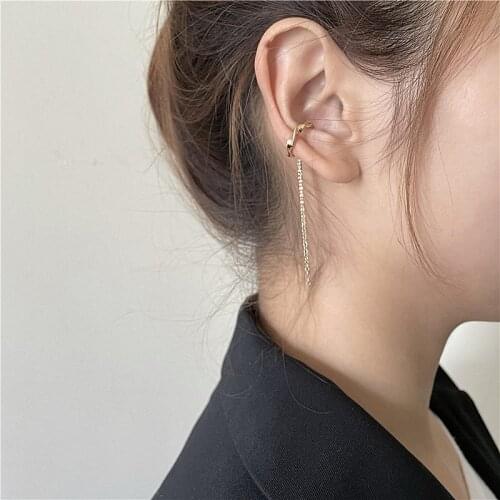 Timlee E066 New Simple Punk Style Twisted Geometry Chain Alloy Clip Ear Cuff Temperamental Jewelry Wholesale