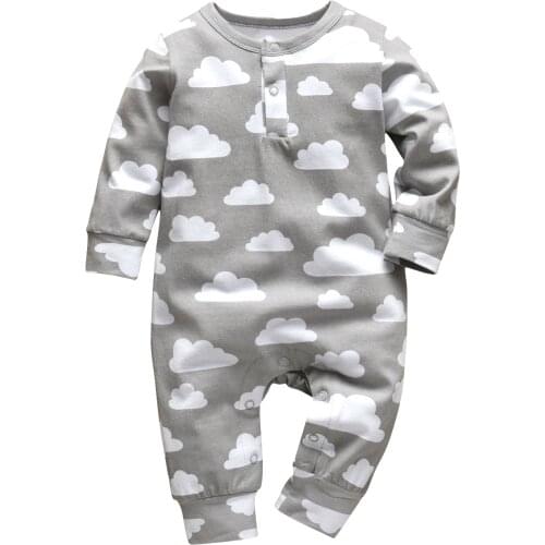 Newborn Infant Babys Romper Jumpsuits Cloud Printed Baby Boy Playsuits Casual Home and Sleep Clothes Toddler Clothing