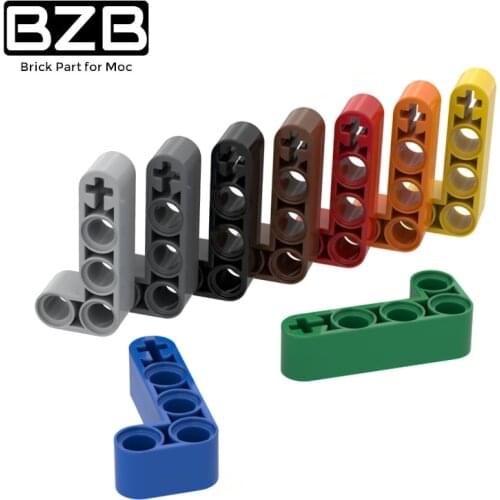 BZB MOC 32140 2x4L Shape With Shaft Bolt Hole Arm (Thick) High-Tech Creative Building Block Kids Toys DIY Brick Parts Best Gifts