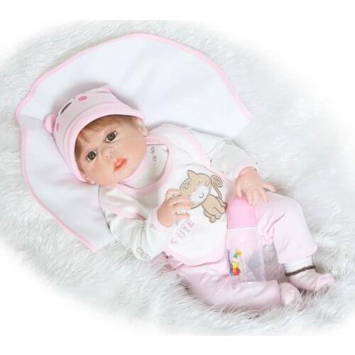57CM Reborn Baby Doll Silicone Reborn Dolls Lifelike Newborn Baby Fashion Dolls for Girls Birthday/New Year Gift