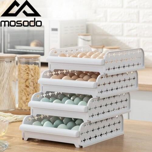 Multi-layer Plastic Refrigerator Drawer Fresh Storage Box Egg Rack Removable Kitchen Tools Portable Wild Picnic Egg Organizer