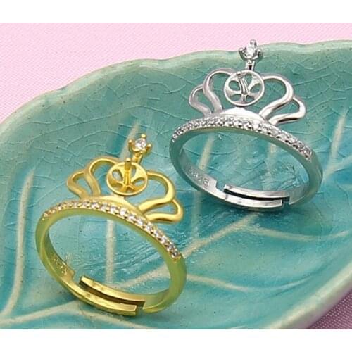 Crown Style Fashion Pearl Ring Mountings, Ring Findings, Ring Jewelry Parts Fittings Jewellery Accessories, 10pcs/lot
