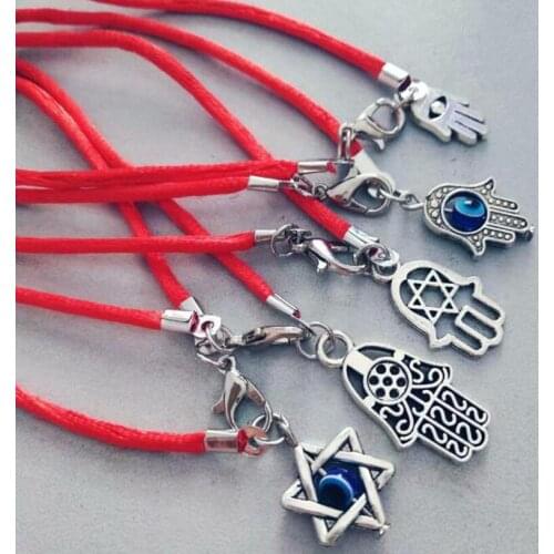 Fashion Turkey Evil Eye Fatima Hamsa Hand Jewelry Bracelet Handmade Red Charm Red String Good Luck Bracelet Q47