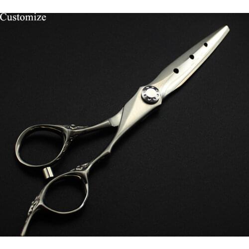Customize logo japan 9cr13 steel 6 '' Matte cut hair salon scissors cutting barber makas Thinning shears hairdressing scissors