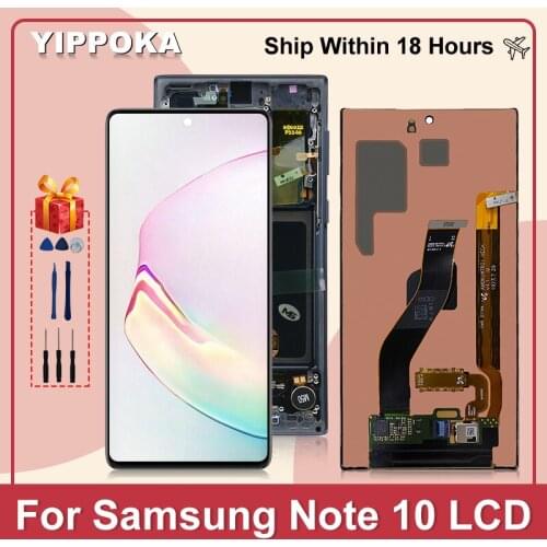 Original 6.3" Note 10 Display For Samsung Galaxy Note 10 LCD Display Touch Screen Digitizer Replacement Parts N970F N970U LCD