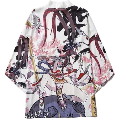 Couple Yukata Men Harajuku Cardigan Women Japanese Kimonos Summer Print Loose Shirt Costume Samurai Japan Traditional Coat