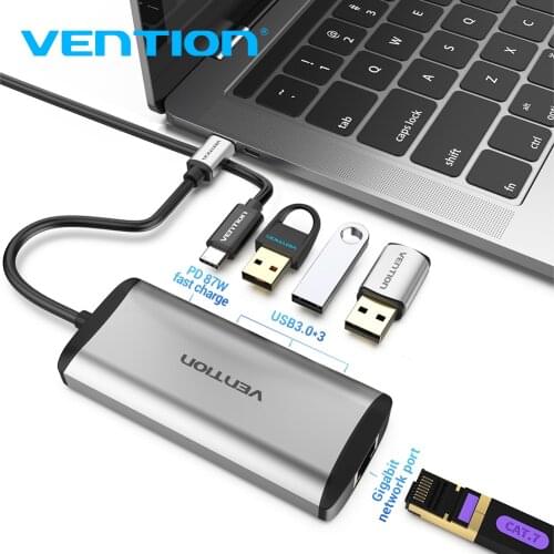 Vention USB C Ethernet USB-C to RJ45 Lan Adapter for MacBook Pro Samsung Galaxy S20/Note 10 Type C Network Card USB Ethernet new