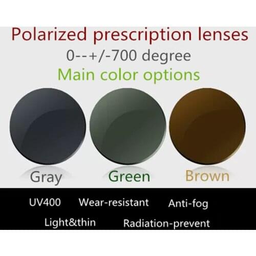 UV400 polarized lens for sunglasses eyewear Prescription Lens with UV-anti Aspheric Diopter Myopia Hyperopia Presbyopia DIY lens