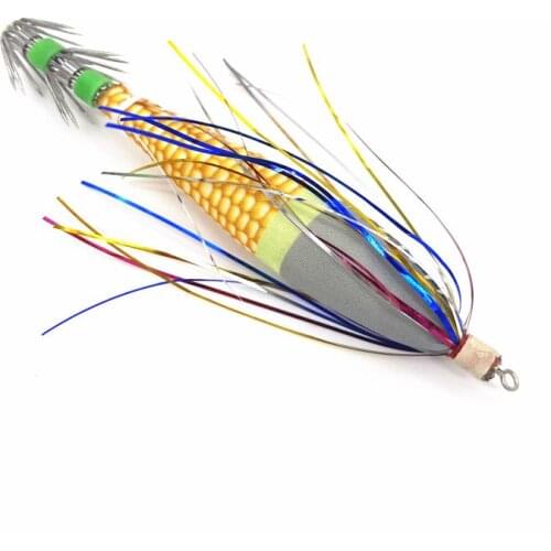 20Pcs Squid Hook Jigs Fishing Lure 7g 10.5cm Octopus Cuttlefish Shrimp Lure with beard