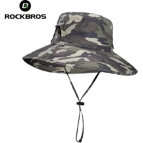 ROCKBROS Fishing Hat For Men Women Outdoor Anti-UV Hunting Camouflage Top Removable Hat Airsoft Tactical Hiking Camping Hats