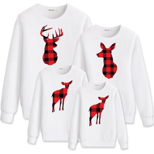 Christmas Pajamas Autumn Mother Father Boy Girls Cotton Family Matching Outfits Printing Deer Mommy and Me Clothes mae e filha