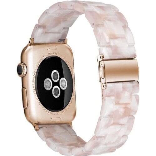 Luxury Gorgeous Watch Bands Upscale Resin Replacement Wrist Strap Belt For Apple iWatch 38mm/40mm/42mm/44mm