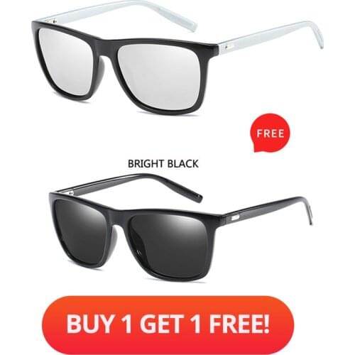 Buy 1 Get 1 Free 2019 Polaroid Sunglasses Unisex Square Vintage Sun Glasses Famous Brand Sunglasses Polarized Sunglasses Retro