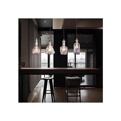 Glass Bottle LED Pendant Lights G4x4 Modern Nordic Hanglamp For Bedroom Living Room Decoration Bar Cafe Luminaire Suspension