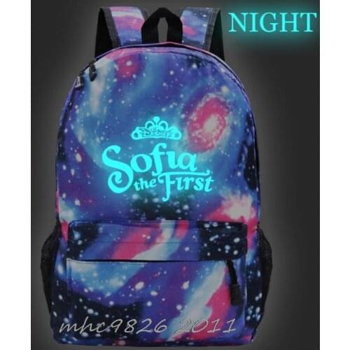 Backpack Sofia princess Luminous Glowing School Bags For Teenagers Unisex Schoolyard Laptop Mochilas Travel Casual Bags