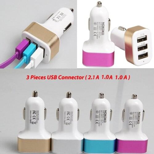 New design 3 USB interface Mobile Phone Car Charger cigarette lighter delayed three iPhone iPad Samsung HTCGPSUniversal charger