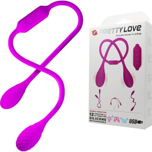 Pretty Love USB Rechargeable 12 Speeds Double Head Vibrators,Erotica Adult Sex Toys for Women and Men Clitoris Massage