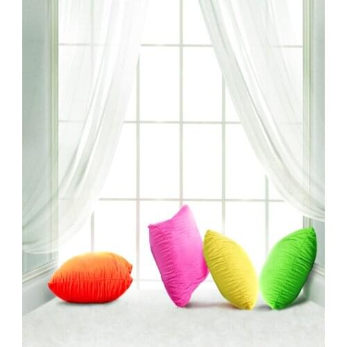 VinylBDS Printing Photography Backdrop Indoor White Curtain Colorful Pillow Photography Background For Children Backdrops