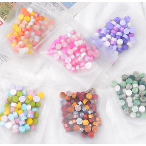100Pcs Seal Stamp Wax Colorful Beads Wax Seal Stamps for Envelope Documents Wedding Birthday Party Invitation Sealing Wax