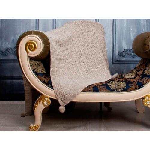 Knitwear Mesh Patterned Tomi Tv Blankets Beige