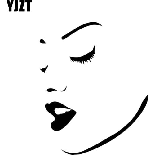 YJZT 11.1*13.7CM Perfect Sexy Girl Women Face Lips Makeup Spa Funny Motorcycle Vinyl Decals Black/Silver C20-0102