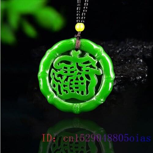 Green Jade Pendant Women Jewelry Chinese Gifts Jadeite Carved Amulet Natural Fashion Charm Gemstone Necklace