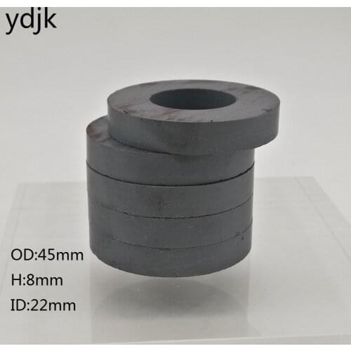 1/2/5pcs/lot Y30 Ring Ferrite Magnet 45*8 mm Hole 22mm Permanent magnet 45mm x 8mm Black Round Speaker 45X8 45-22x8