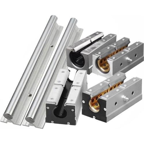 1PC Aluminum Support Linear Guide Rail Cylindrical Slide SBR50 1200-2200mm + 2PC Lengthened Copper Sleeve Slider SBR50UU