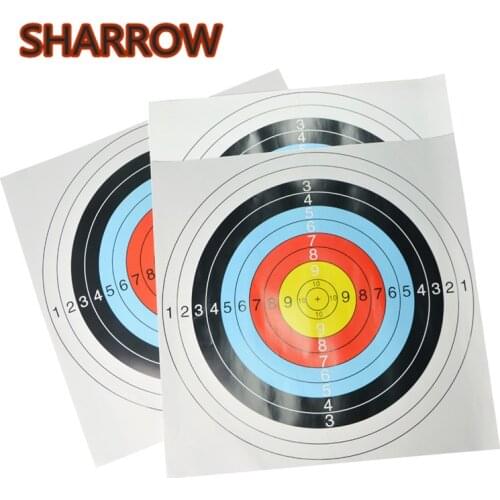 10/20Pcs 59.5*59.5cm Archery Targets Paper Face Dart Arrow Target Practice Thicken Paper Full Ring Training Shooting Accessories