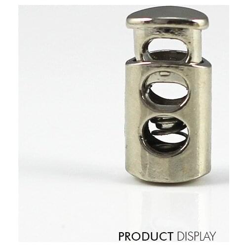 10pcs Pack Cord Lock Toggle Stopper lock Bean Silver Tone Plated Toggle Clip NK169