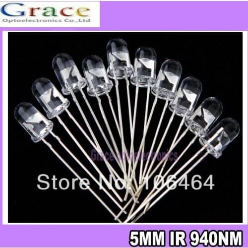 100PCS 5mm 940nm Infrared Emitted LED IR Diode LED FREE SHIPPING