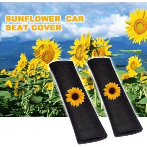 12PCS Steering Sunflower Print Wheel Cover Breathable Anti Slip PU Leather Steering Covers Suitable Auto Decoration Carbon