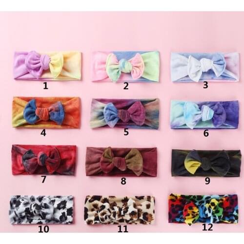 24pc/lot Newborn Tie Dye Prints Baby Headbands,Tie Dye Knot Bows Knit Headband,Girls Leopard Turban,Kids Girls Hair Accessories