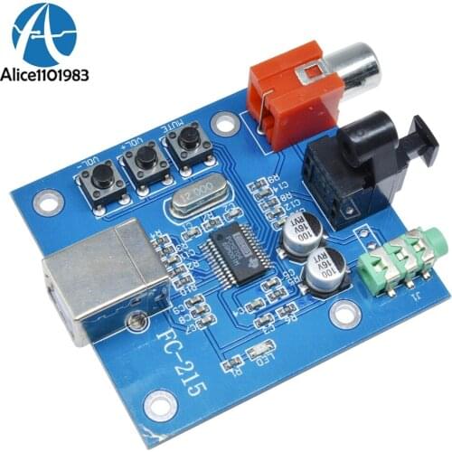 5V PCM2704 USB DAC to S/PDIF Sound Card Decoder Board Module Output F/PC 2 Channel Analog Output USB interface