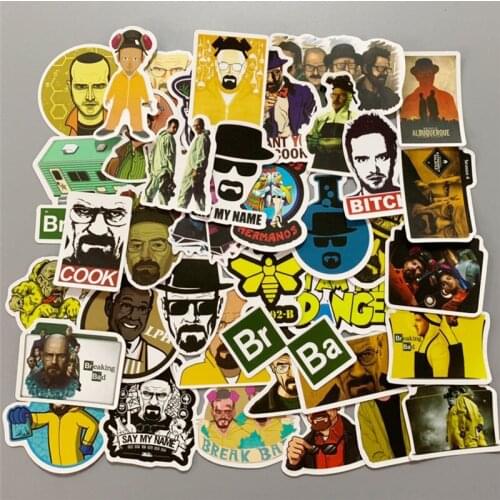 50PCS Breaking Bad Painting Stickers Room Decoration for Living Room Outdoor Camping Laptop Luggage Car Wall Sticker Wall Decor