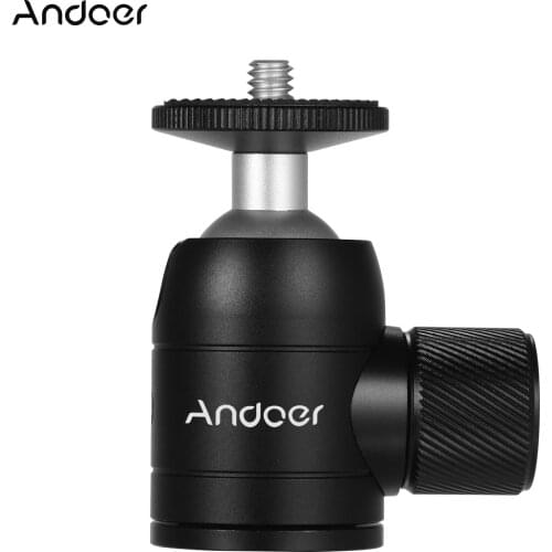 Andoer Mini Tripod Ball Head 360 Degree Swivel With 1/4in Screw for DSLR Camera Tripod Selfie Stick Monopod