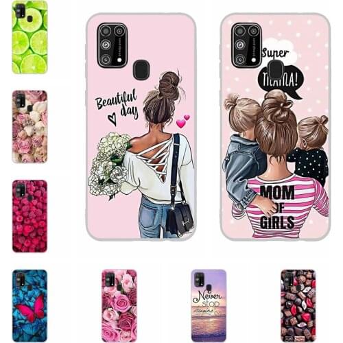 For Samsung Galaxy M31 Case Soft Silicone Flower Phone Case For Samsung Galaxy M31 M 31 M315F M315 TPU Cases Cover Fundas Coque